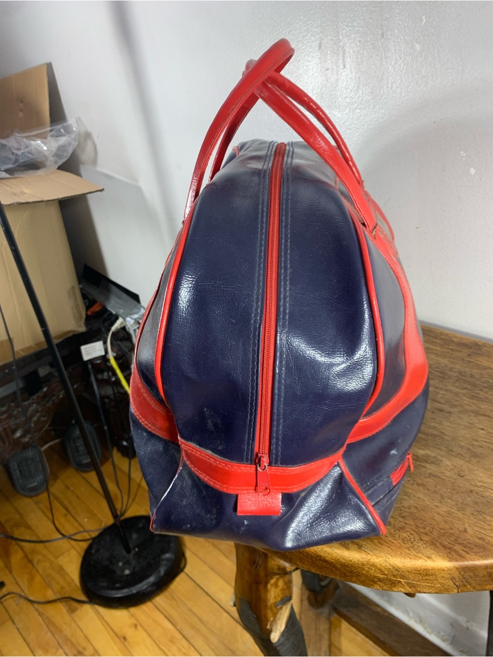 Large Vintage 70s gym soorts bag , weekender bowling duffle bag, unisex - Picture 5 of 13